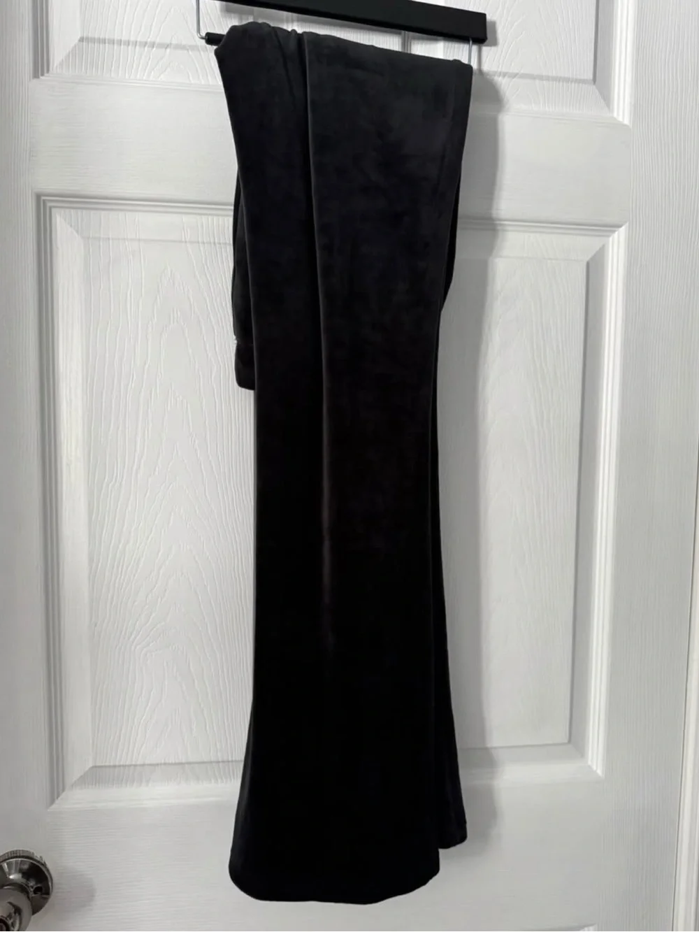 BARBIE 💖 Black Velour Pants with Pink Rhinestone Logo - Picture 5 of 5